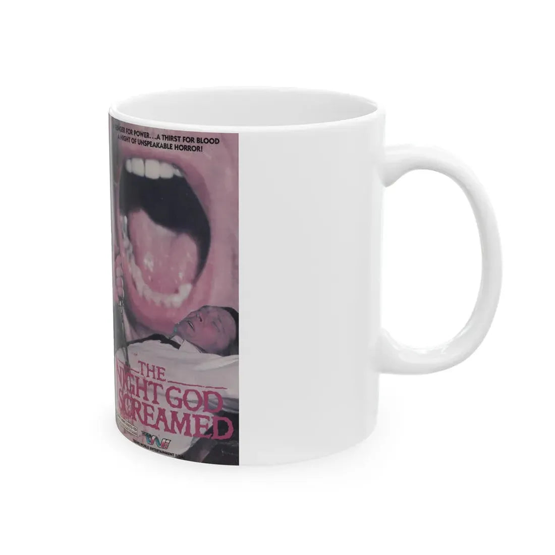 THE NIGHT GOD SCREAMED (VHS COVER) - White Coffee Mug - Go Mug Yourself