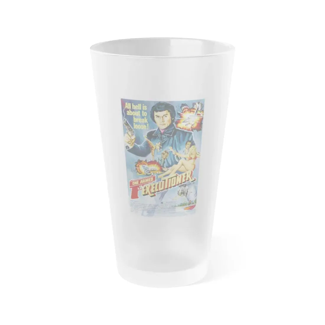 THE ONE ARMED EXECUTIONER 1981 Movie Poster - Frosted Pint Glass 16oz Default Title - Go Mug Yourself