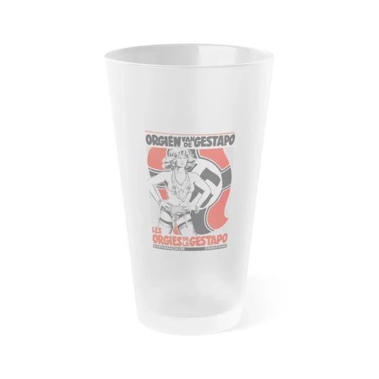 THE ORGIES OF THE GESTAPO (BELGIAN) 1977 Movie Poster - Frosted Pint Glass 16oz Default Title - Go Mug Yourself