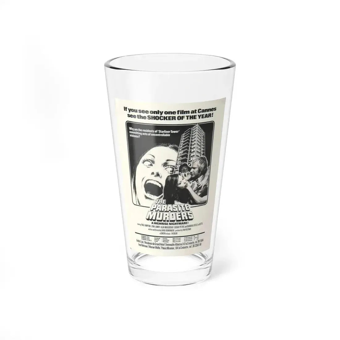 THE PARASITE MURDERS (SHIVERS) 1975 Movie Poster - Pint Glass 16oz 16oz - Go Mug Yourself