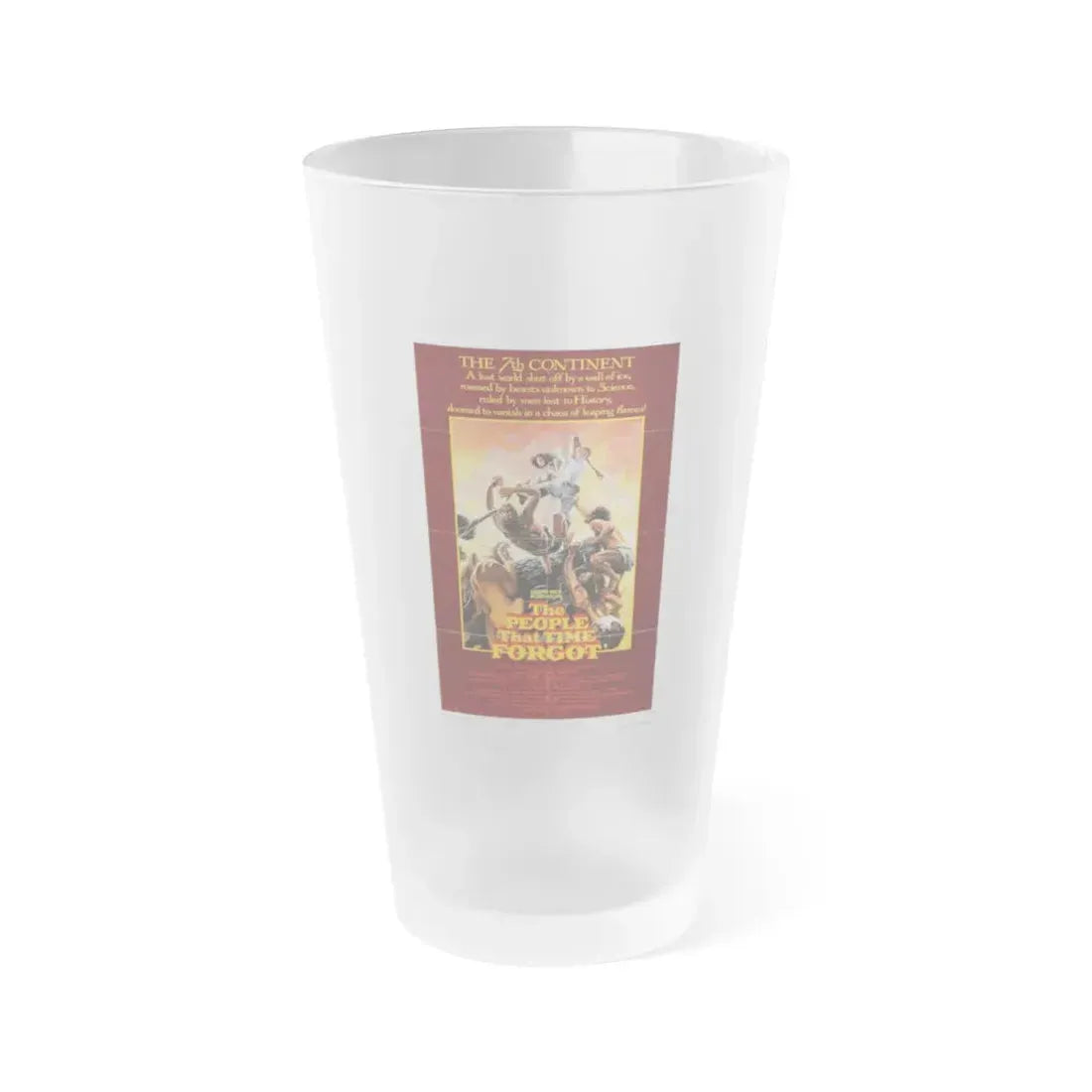 THE PEOPLE THAT TIME FORGOT 1977 Movie Poster - Frosted Pint Glass 16oz 16oz Frosted - Go Mug Yourself