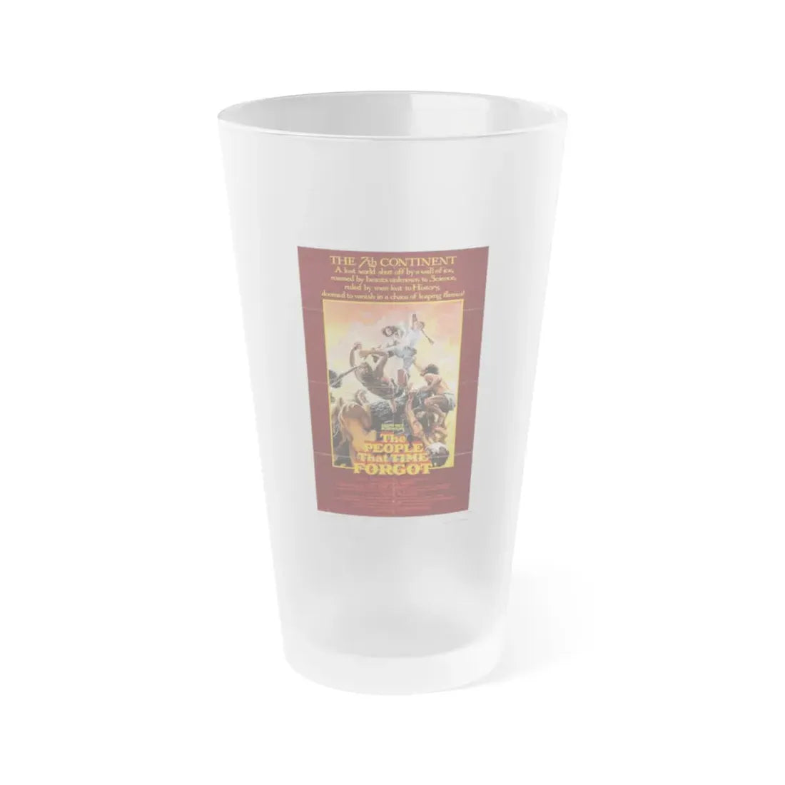 THE PEOPLE THAT TIME FORGOT 1977 Movie Poster - Frosted Pint Glass 16oz 16oz Frosted - Go Mug Yourself