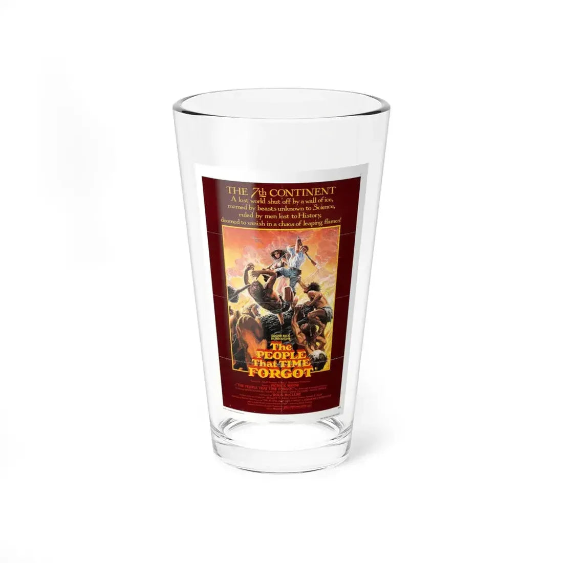 THE PEOPLE THAT TIME FORGOT 1977 Movie Poster - Pint Glass 16oz 16oz - Go Mug Yourself