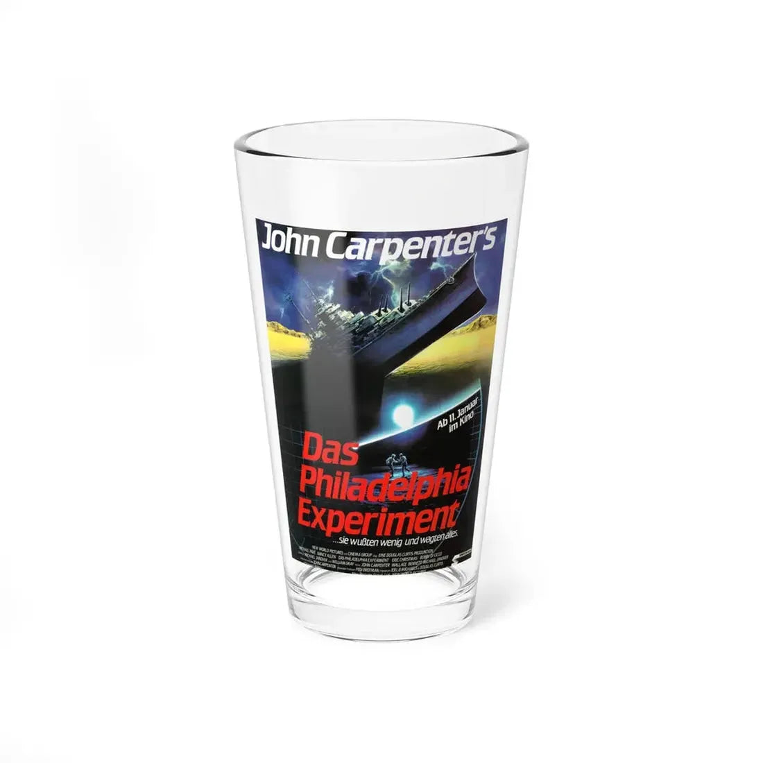 THE PHILADELPHIA EXPERIMENT (GERMAN) 2 1984 Movie Poster - Pint Glass 16oz 16oz - Go Mug Yourself