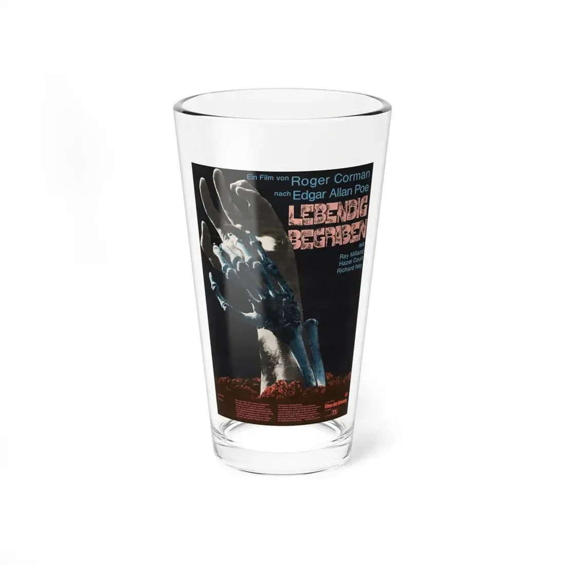 THE PREMATURE BURIAL (GERMAN) 1962 Movie Poster - Pint Glass 16oz 16oz - Go Mug Yourself