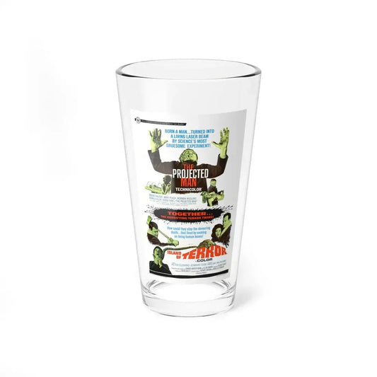 THE PROJECTED MAN + ISLAND OF TERROR 1966 Movie Poster - Pint Glass 16oz 16oz - Go Mug Yourself