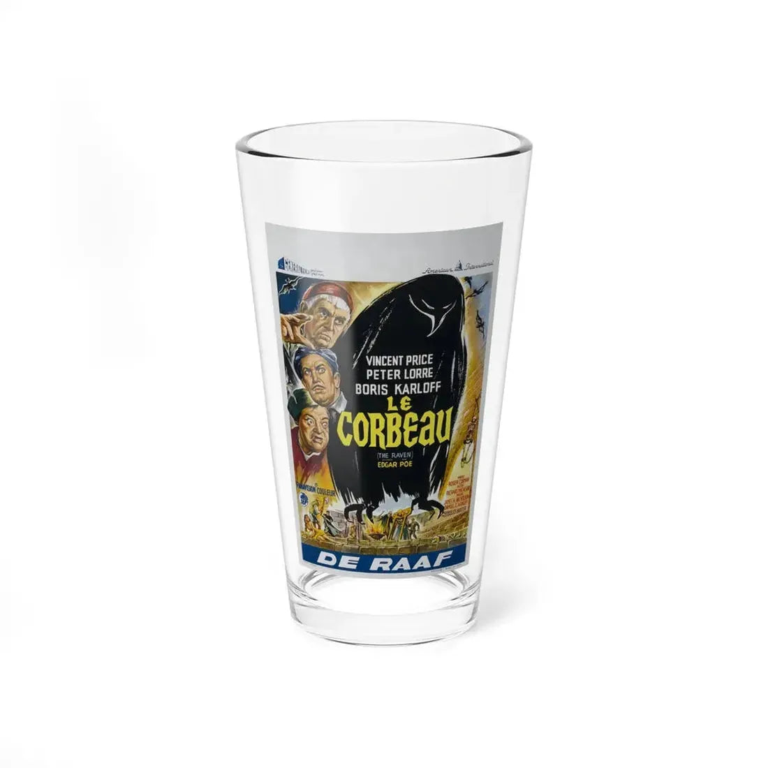 THE RAVEN (BELGIAN) 1963 Movie Poster - Pint Glass 16oz 16oz - Go Mug Yourself
