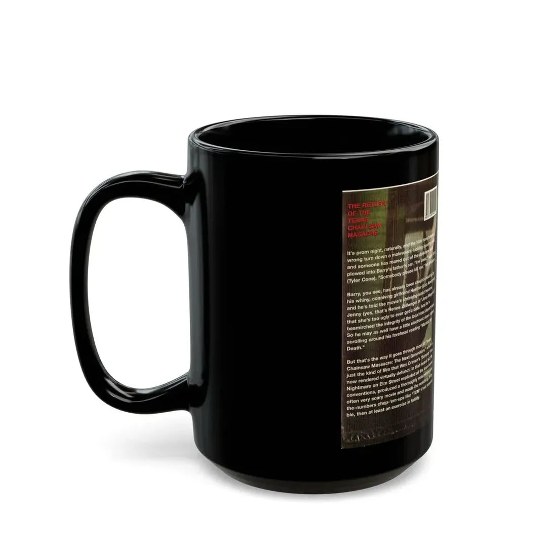 THE RETURN OF THE TEXAS CHAINSAW MASSACRE (VHS COVER) - Black Coffee Mug - Go Mug Yourself