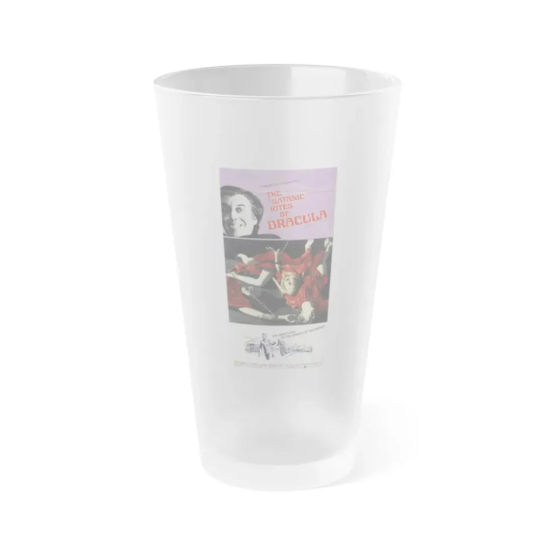 THE SATANIC RITES OF DRACULA 1973 Movie Poster - Frosted Pint Glass 16oz Default Title - Go Mug Yourself
