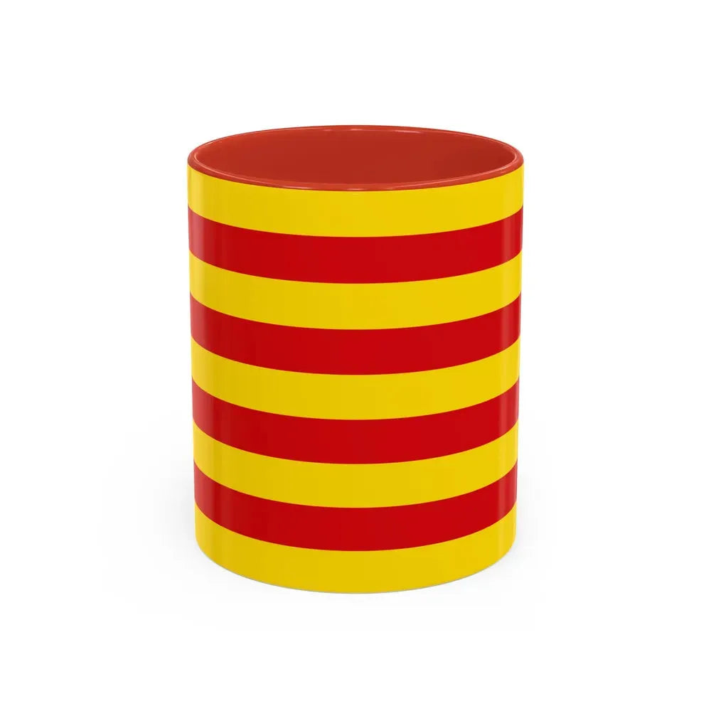 The Senyera the Flag of Catalonia Spain - Accent Coffee Mug 11oz Red - Go Mug Yourself