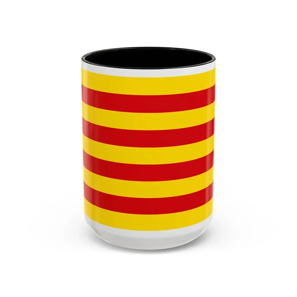 The Senyera the Flag of Catalonia Spain - Accent Coffee Mug 15oz Black - Go Mug Yourself