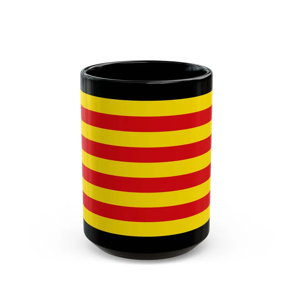 The Senyera the Flag of Catalonia Spain - Black Coffee Mug 15oz - Go Mug Yourself