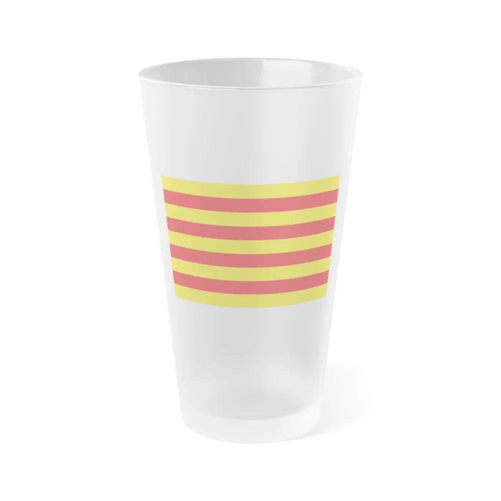 The Senyera the Flag of Catalonia Spain - Frosted Pint Glass 16oz-16oz-Frosted-Go Mug Yourself
