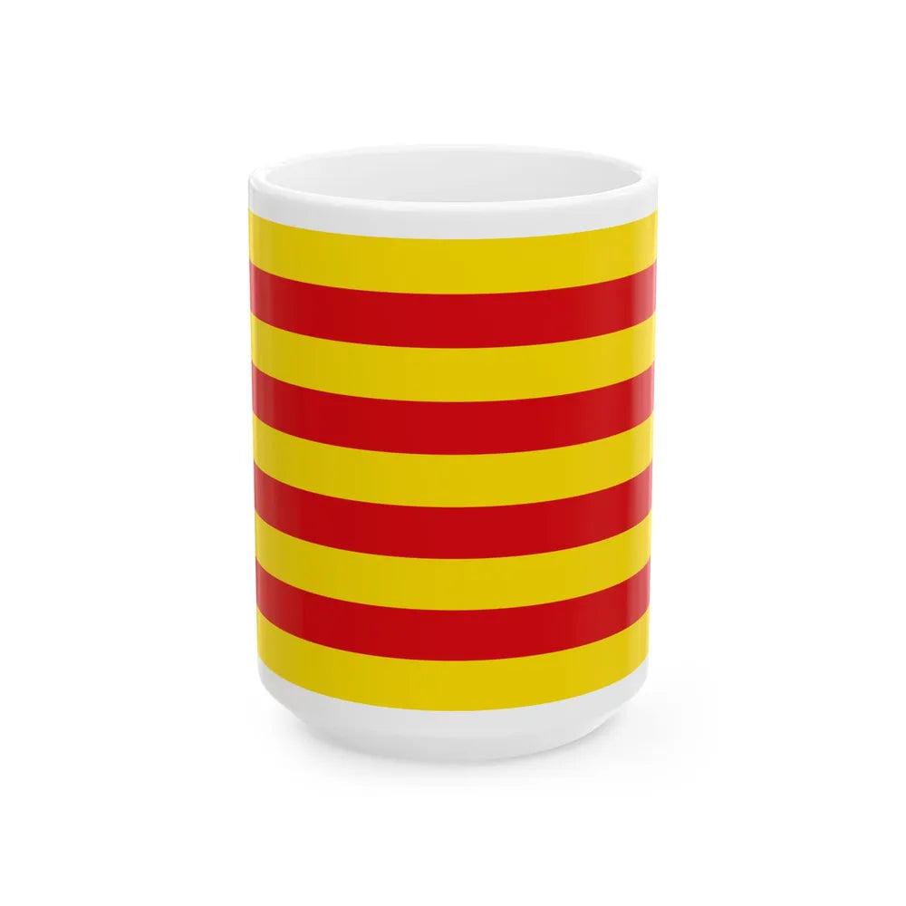 The Senyera the Flag of Catalonia Spain - White Coffee Mug 15oz - Go Mug Yourself
