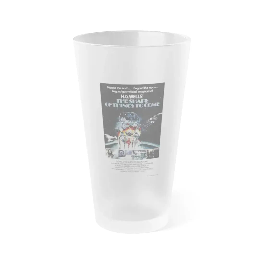 THE SHAPE OF THINGS TO COME 1979 Movie Poster - Frosted Pint Glass 16oz 16oz Frosted - Go Mug Yourself