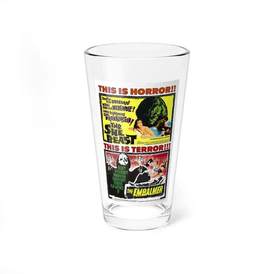 THE SHE BEAST + THE EMBALMER 1966 Movie Poster - Pint Glass 16oz 16oz - Go Mug Yourself