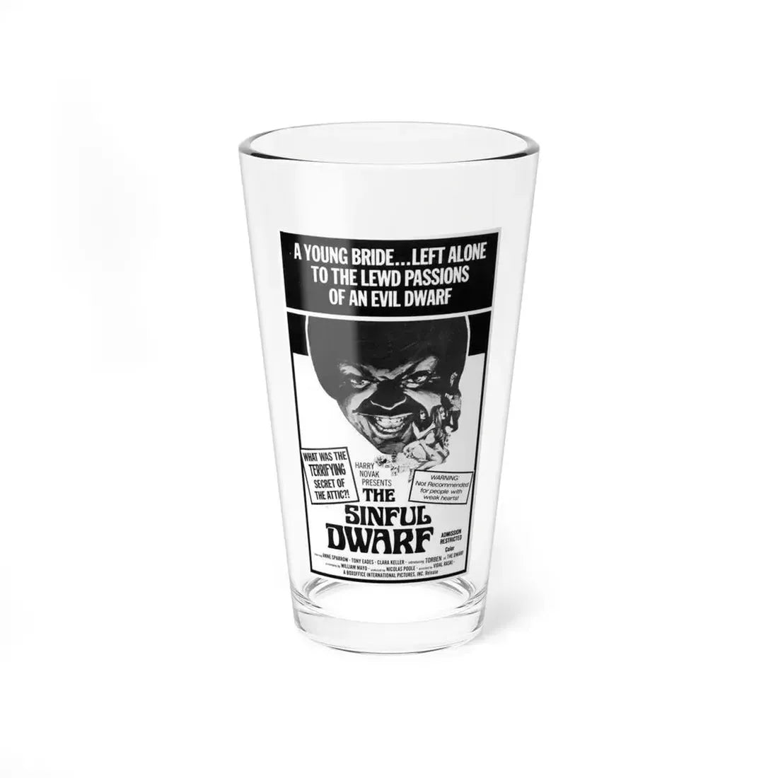 THE SINFUL DWARF 1973 Movie Poster - Pint Glass 16oz 16oz - Go Mug Yourself
