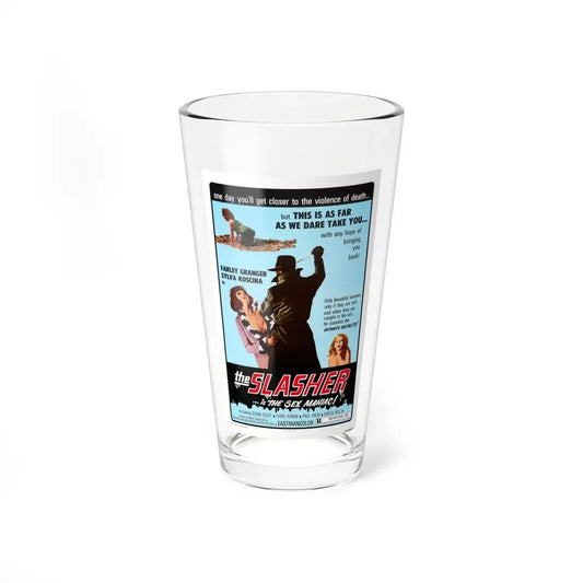 THE SLASHER ...IS THE SEX MANIAC 1972 Movie Poster - Pint Glass 16oz 16oz - Go Mug Yourself