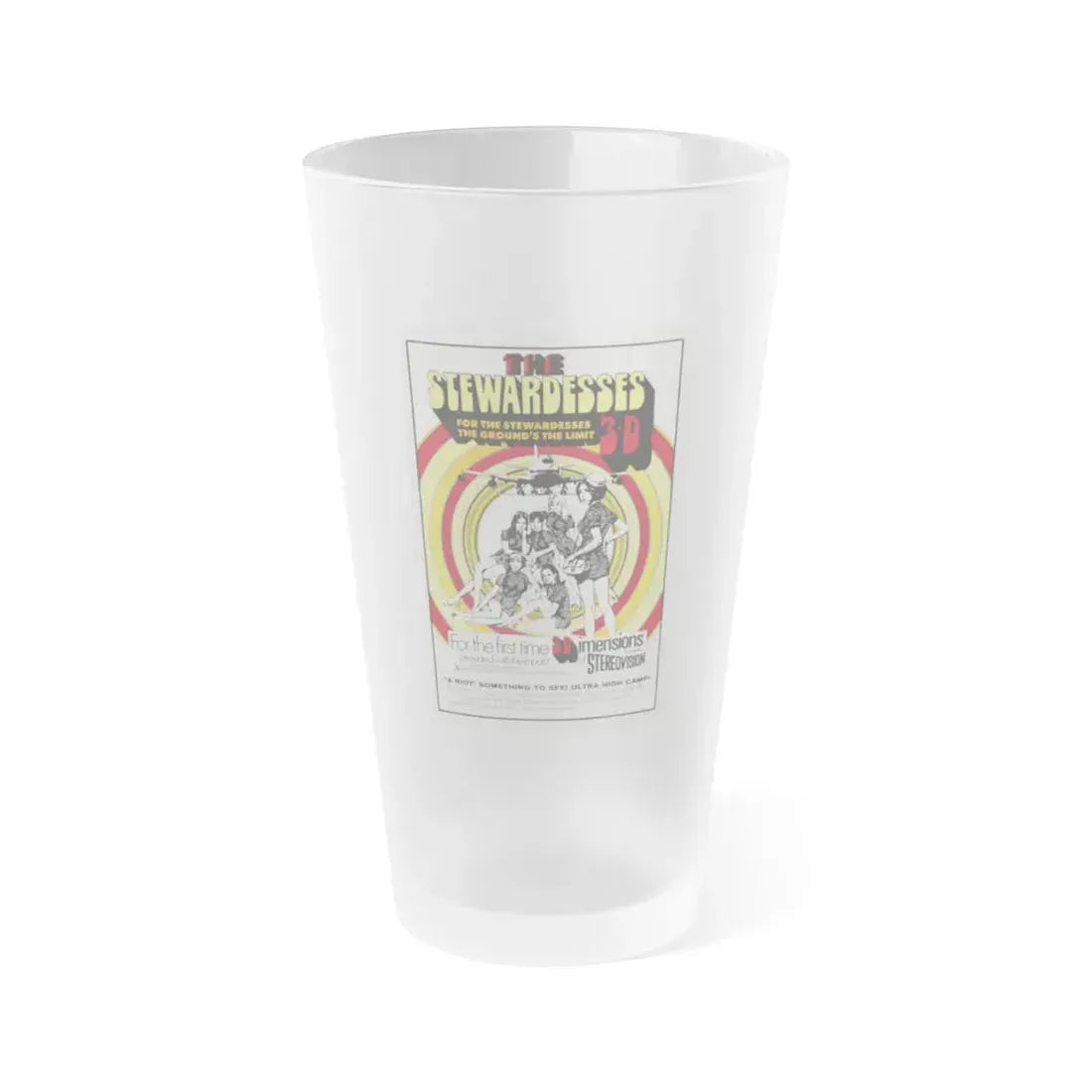 THE STEWARDESSES (IN 3-D) 1969 Movie Poster - Frosted Pint Glass 16oz 16oz Frosted - Go Mug Yourself