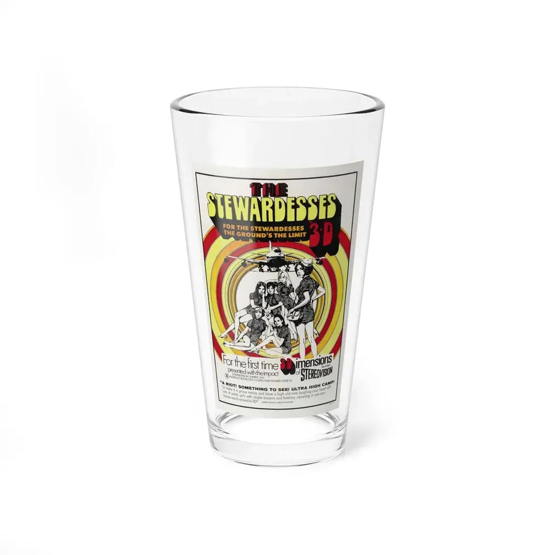 THE STEWARDESSES (IN 3-D) 1969 Movie Poster - Pint Glass 16oz 16oz - Go Mug Yourself