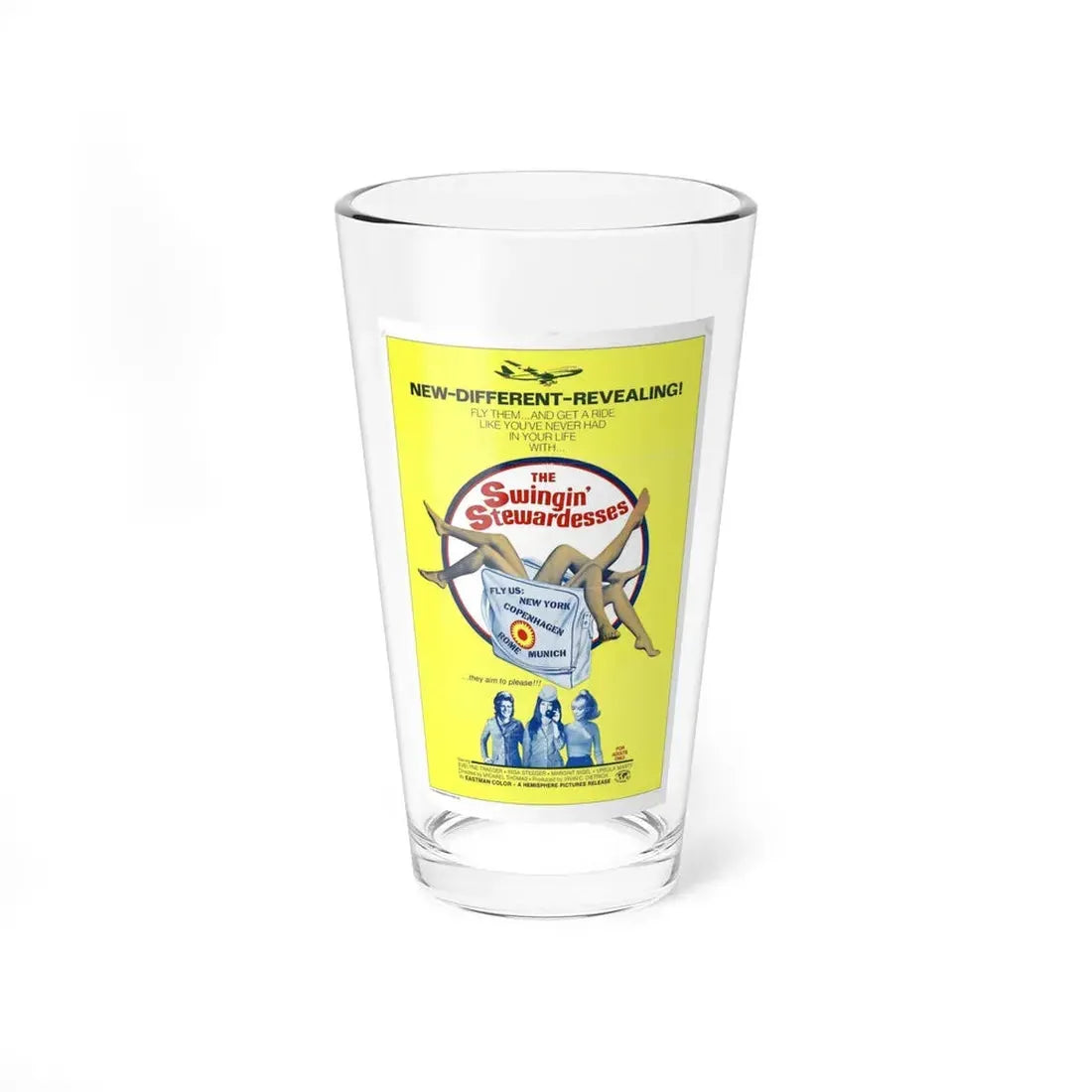 THE SWINGING STEWARDESSES 1971 Movie Poster - Pint Glass 16oz 16oz - Go Mug Yourself