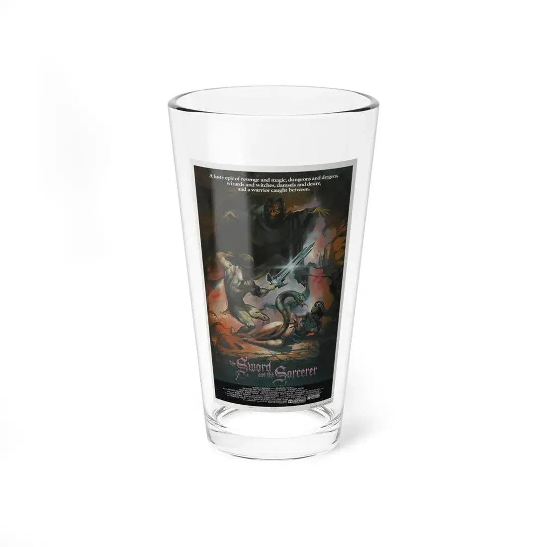 THE SWORD AND THE SORCERER 1982 Movie Poster - Pint Glass 16oz 16oz - Go Mug Yourself