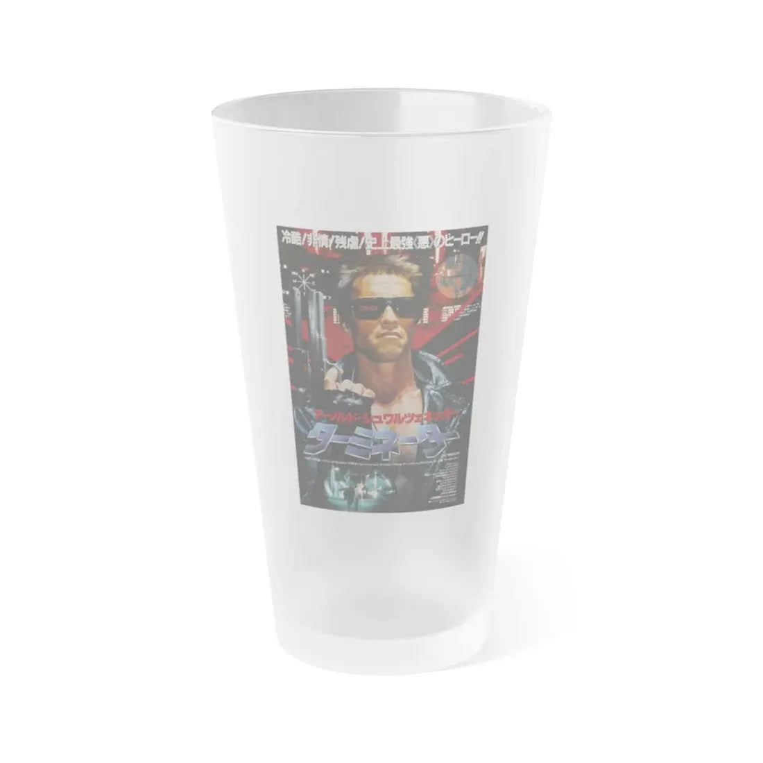 THE TERMINATOR (ASIAN) 1984 Movie Poster - Frosted Pint Glass 16oz 16oz Frosted - Go Mug Yourself