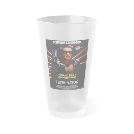 THE TERMINATOR (FRENCH) 1984 Movie Poster - Frosted Pint Glass 16oz 16oz Frosted - Go Mug Yourself