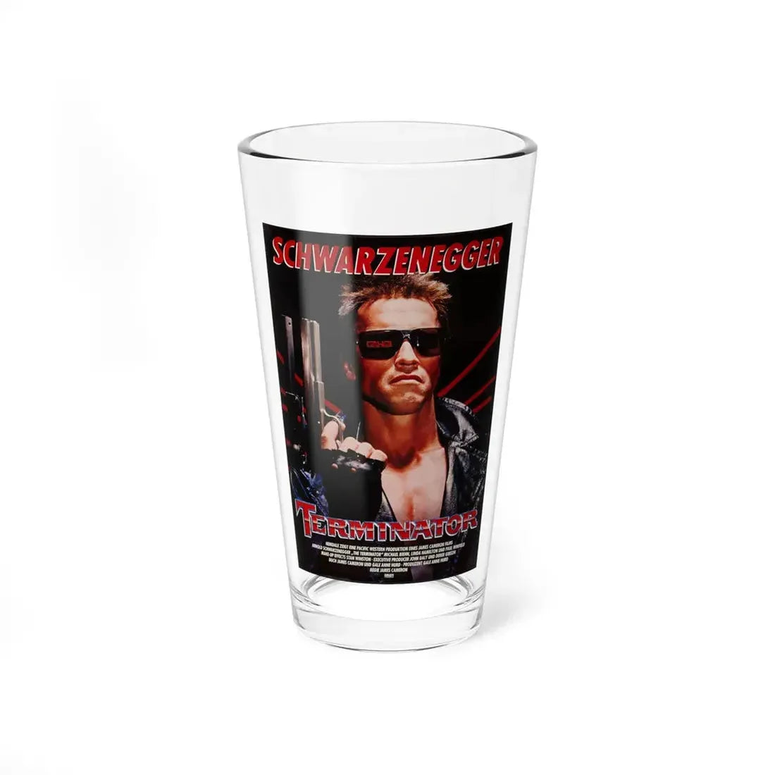 THE TERMINATOR (GERMAN) 1984 Movie Poster - Pint Glass 16oz 16oz - Go Mug Yourself