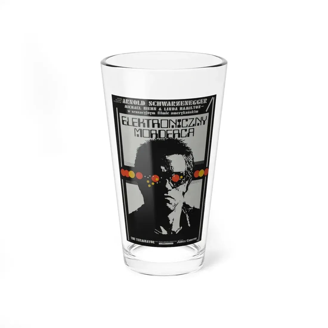 THE TERMINATOR (POLISH) 1984 Movie Poster - Pint Glass 16oz 16oz - Go Mug Yourself
