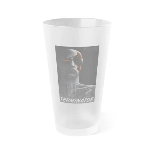 THE TERMINATOR (RUSSIAN) 1984 Movie Poster - Frosted Pint Glass 16oz 16oz Frosted - Go Mug Yourself