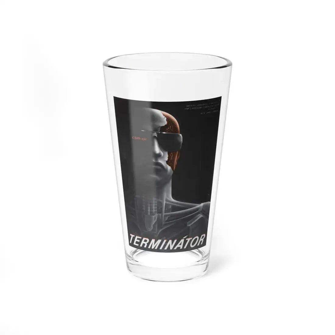 THE TERMINATOR (RUSSIAN) 1984 Movie Poster - Pint Glass 16oz 16oz - Go Mug Yourself