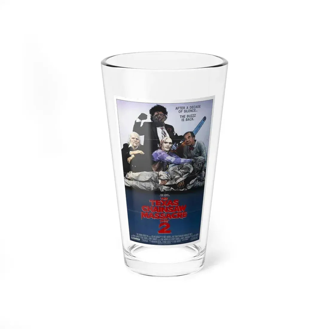THE TEXAS CHAINSAW MASSACRE PART 2 (2) 1986 Movie Poster - Pint Glass 16oz 16oz - Go Mug Yourself
