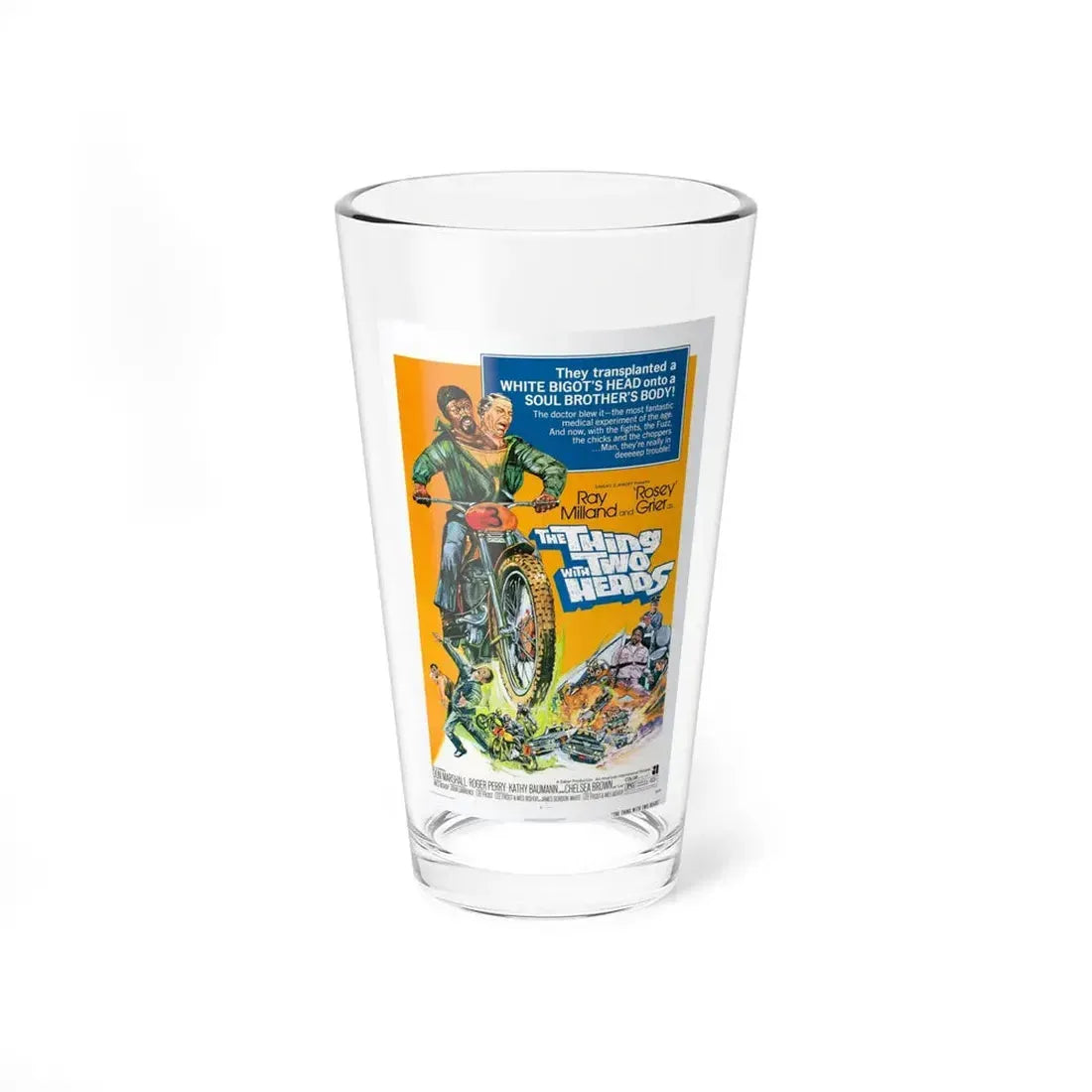 THE THING WITH TWO HEADS 1972 Movie Poster - Pint Glass 16oz 16oz - Go Mug Yourself