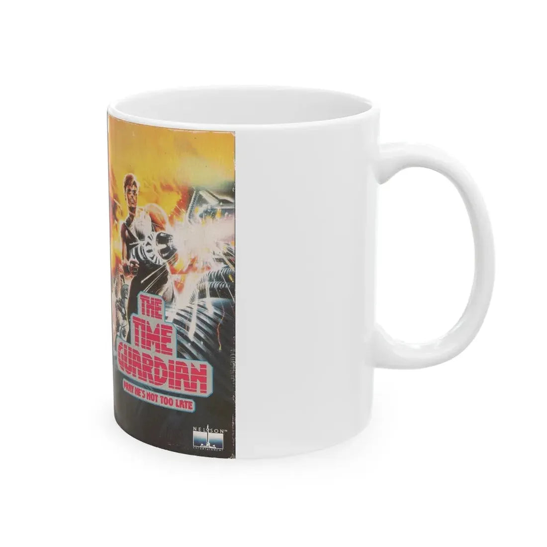 THE TIME GUARDIAN (VHS COVER) - White Coffee Mug - Go Mug Yourself