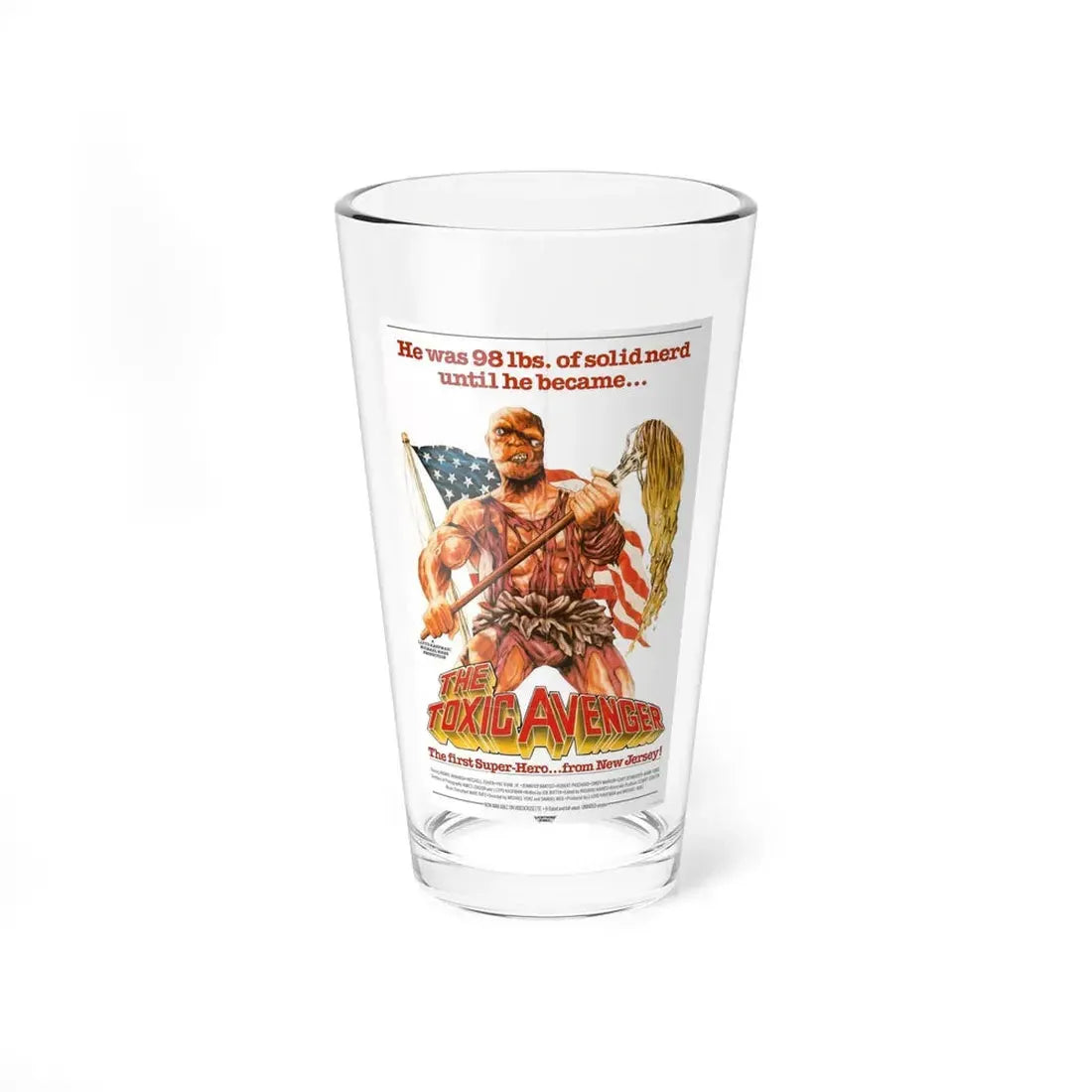 THE TOXIC AVENGER 1984 Movie Poster - Pint Glass 16oz 16oz - Go Mug Yourself
