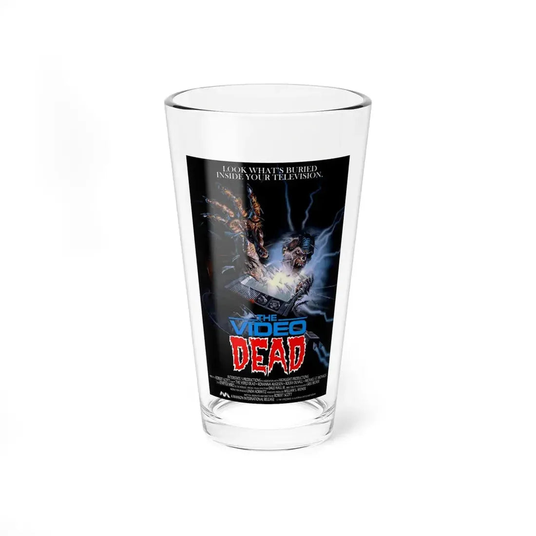 THE VIDEO DEAD 1987 Movie Poster - Pint Glass 16oz 16oz - Go Mug Yourself