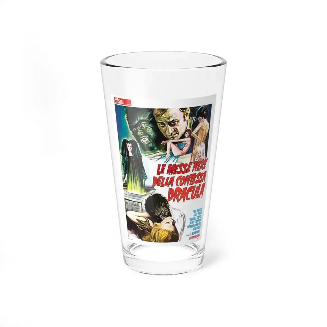 THE WEREWOLF VS THE VAMPIRE WOMAN (ITALIAN) 1971 Movie Poster - Pint Glass 16oz 16oz - Go Mug Yourself