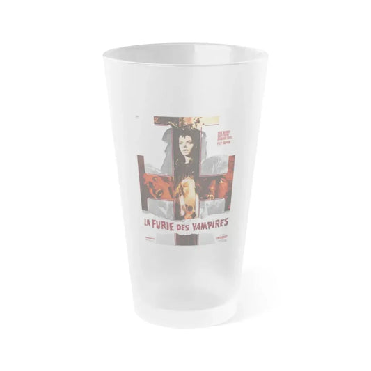 THE WEREWOLF VS THE VAMPIRE WOMEN (FRENCH) 1971 Movie Poster - Frosted Pint Glass 16oz 16oz Frosted - Go Mug Yourself