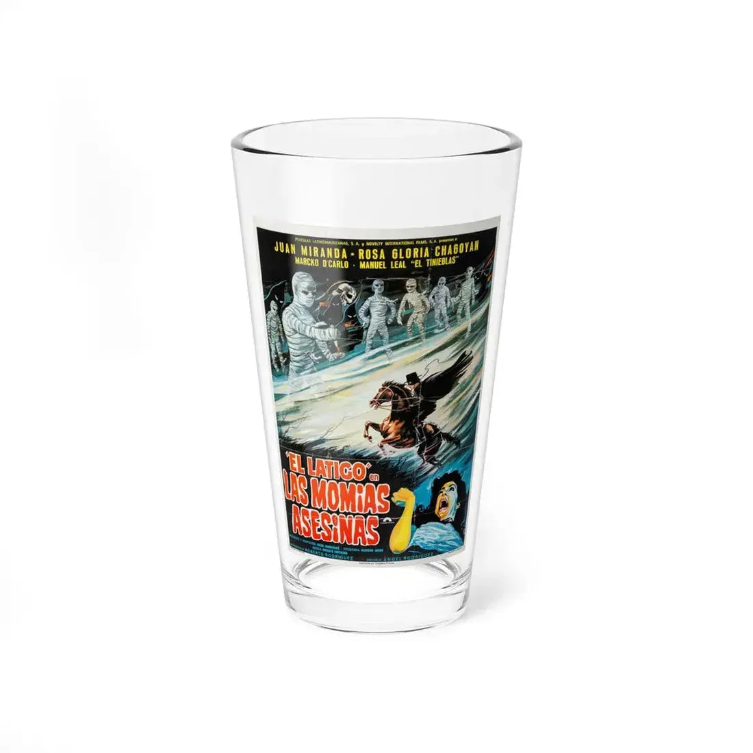 THE WHIP AGAINST MURDEROUS MUMMIES 1980 Movie Poster - Pint Glass 16oz 16oz - Go Mug Yourself