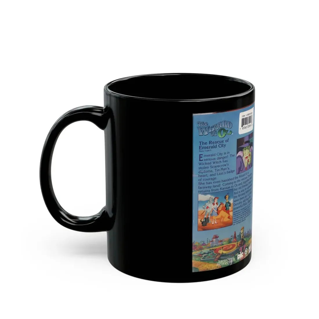 THE WIZARD OF OZ THE ANIMATED SERIES THE RESCUE OF OZ (VHS COVER) - Black Coffee Mug - Go Mug Yourself