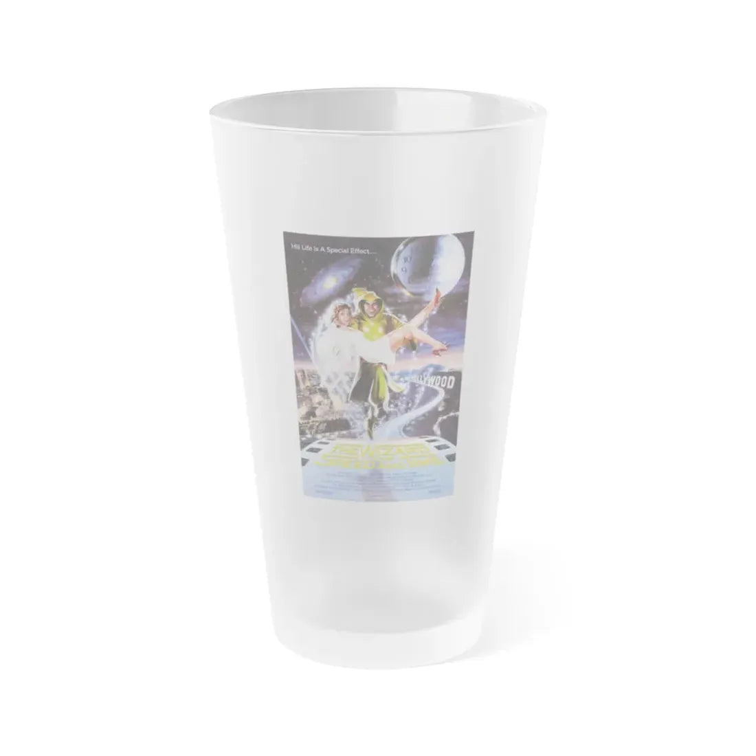 THE WIZARD OF SPEED AND TIME 1988 Movie Poster - Frosted Pint Glass 16oz 16oz Frosted - Go Mug Yourself