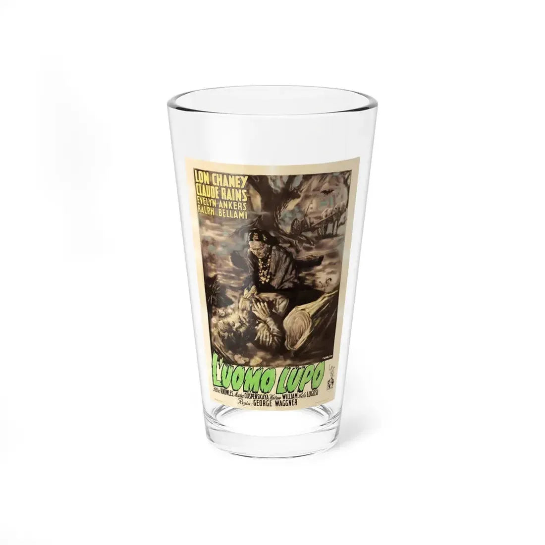 THE WOLF MAN (ITALIAN) 1941 Movie Poster - Pint Glass 16oz 16oz - Go Mug Yourself