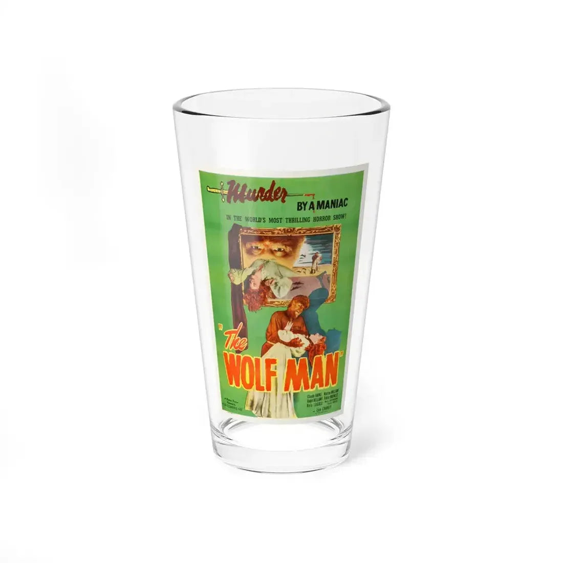 THE WOLF MAN (REISSUE) 1941 Movie Poster - Pint Glass 16oz 16oz - Go Mug Yourself