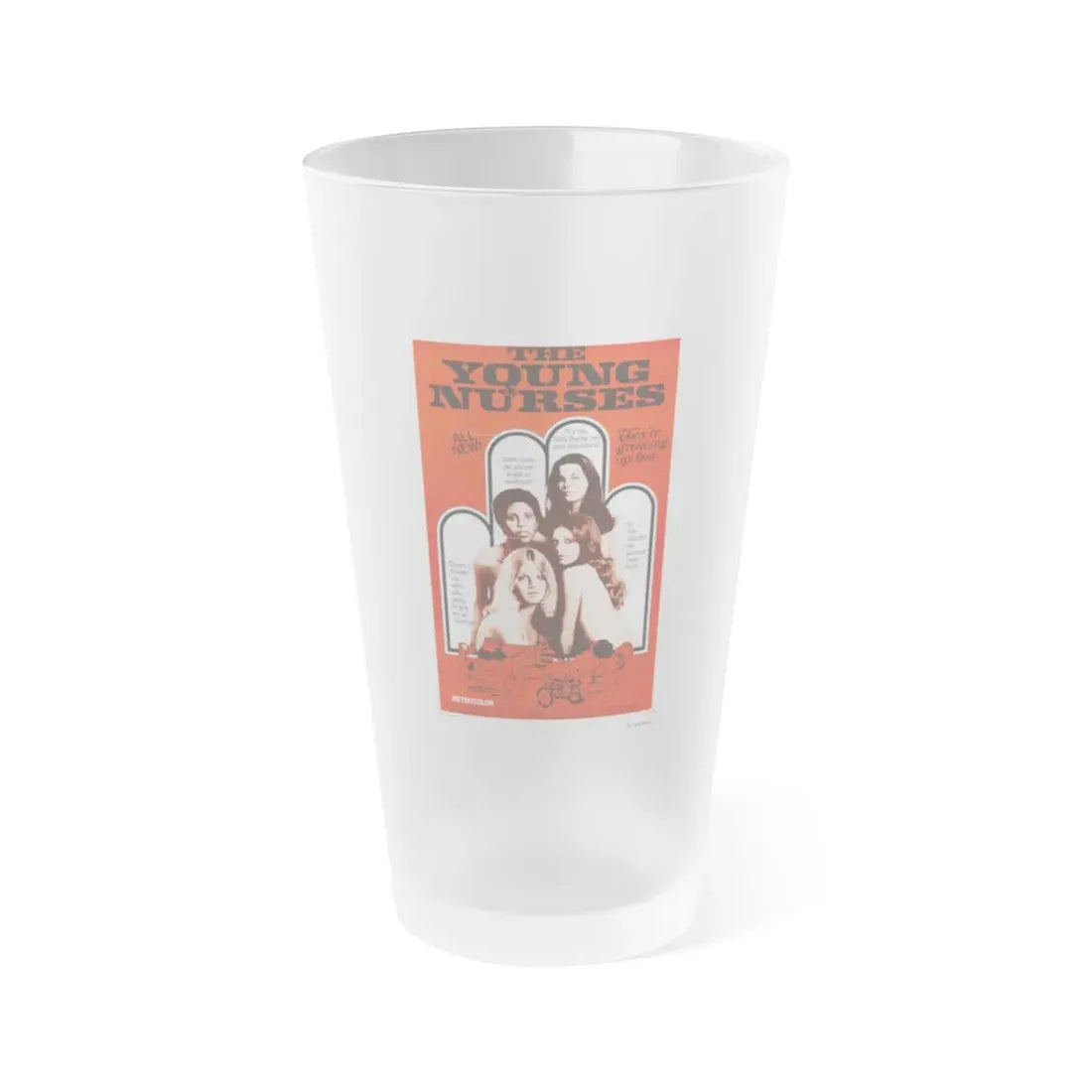 THE YOUNG NURSES 1973 Movie Poster - Frosted Pint Glass 16oz 16oz Frosted - Go Mug Yourself