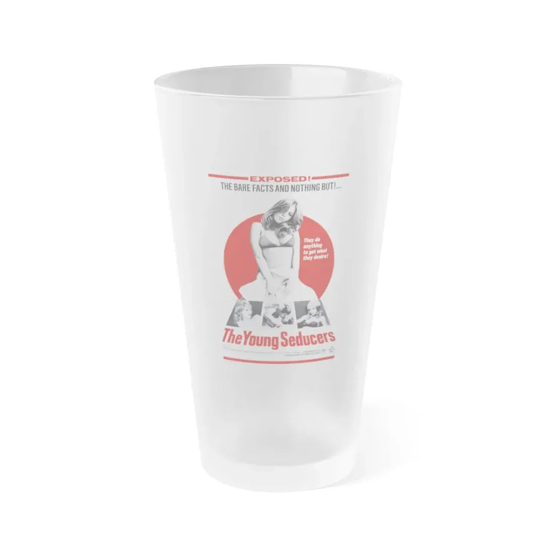 THE YOUNG SEDUCERS (SWINGIN STEWARDESSES) 1971 Movie Poster - Frosted Pint Glass 16oz - Go Mug Yourself
