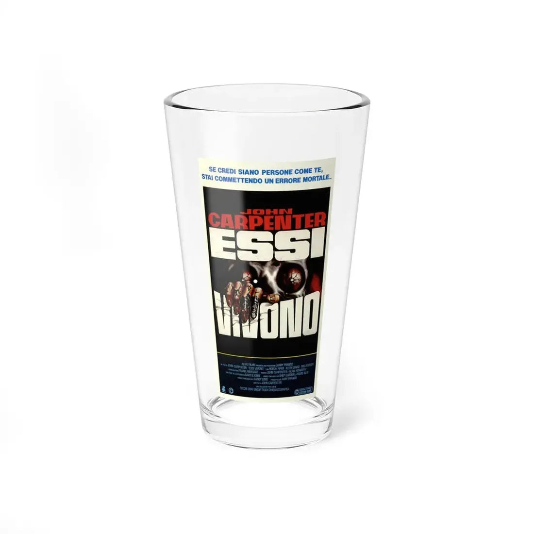THEY LIVE! (ITALIAN) 1988 Movie Poster - Pint Glass 16oz 16oz - Go Mug Yourself