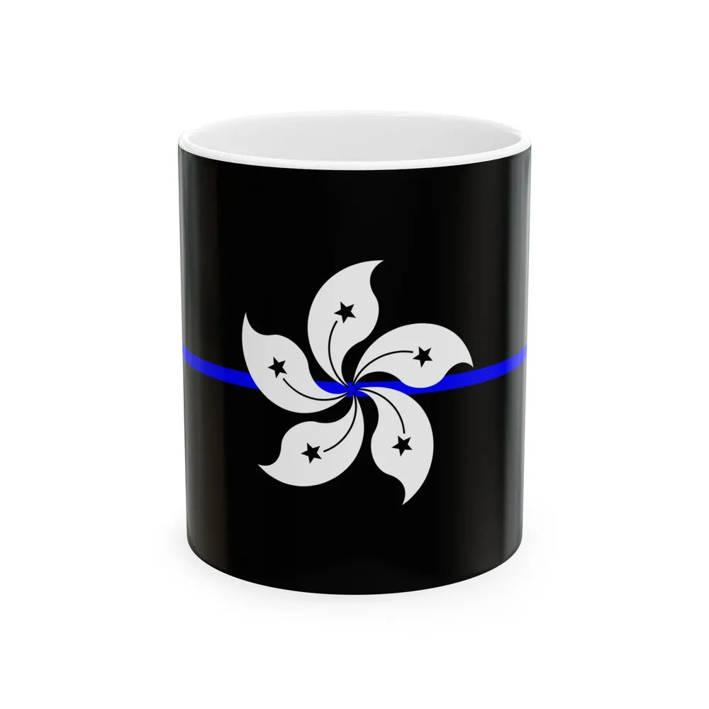 Thin Blue Line Flag Hong Kong (China) White Coffee Mug 11oz - Go Mug Yourself