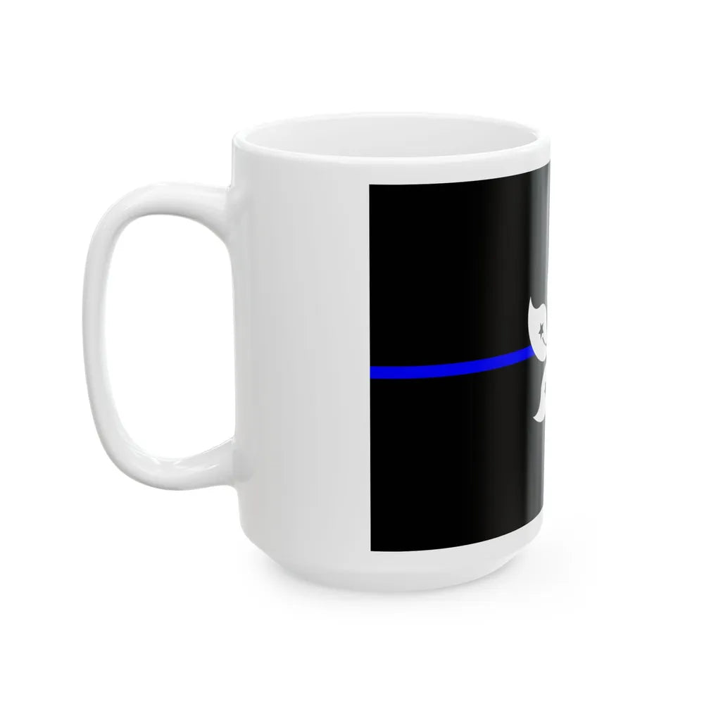 Thin Blue Line Flag Hong Kong (China) White Coffee Mug - Go Mug Yourself