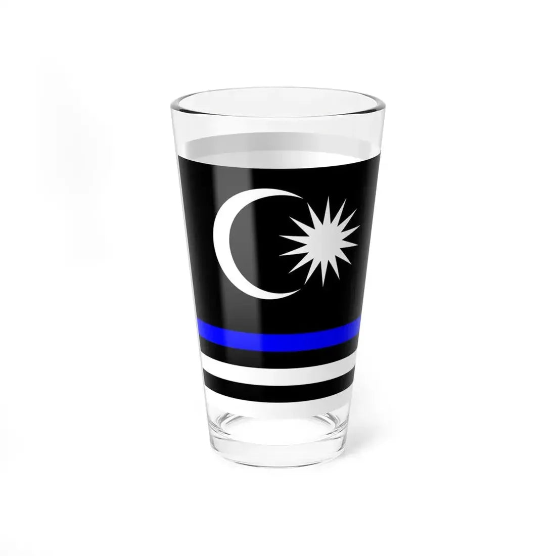 Thin Blue Line Flag Malaysia (Malaysia) Pint Glass 16oz - Go Mug Yourself